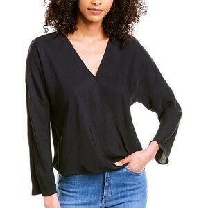 Vince Crossover Surplice Long Sleeve Blouse Blouse in Dark Coastal NWT